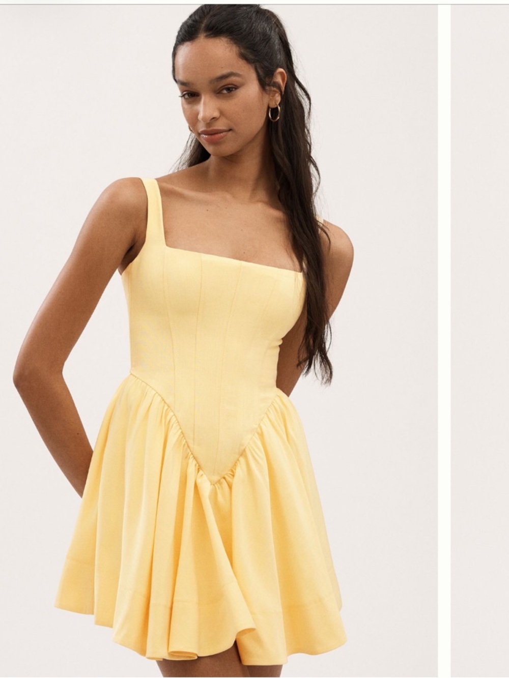Yellow Bardot dress
